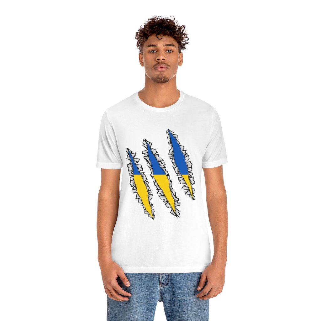 Slashed Ukrainian Flag Shirt | Ukraine Tee Men Women Clothing