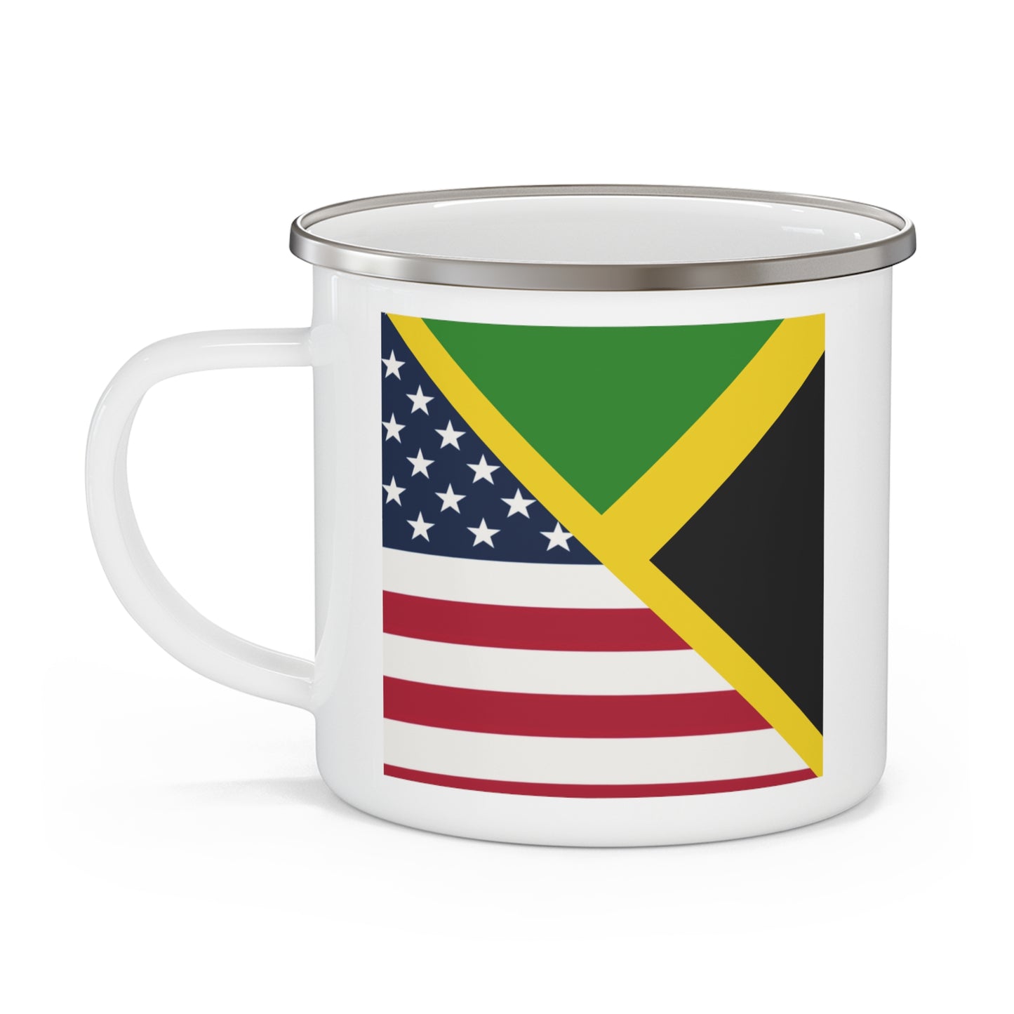 Jamaican American Flag | Jamaica United States 12oz Enamel Mug