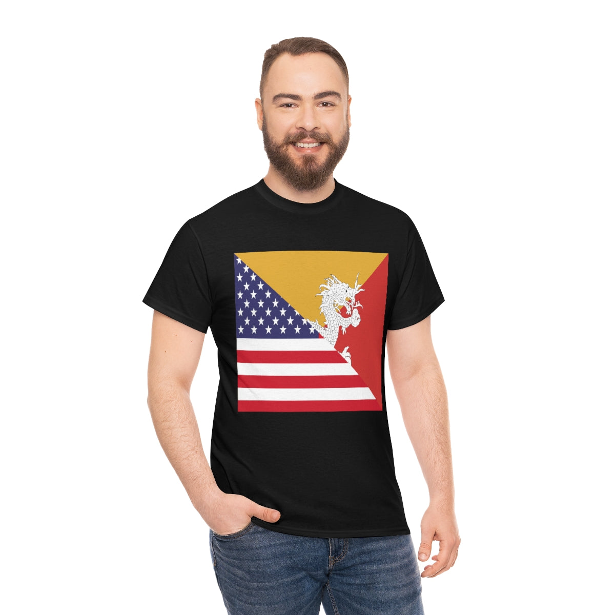 Bhutan American Flag Half Bhutanese USA T-Shirt | Unisex Tee Shirt