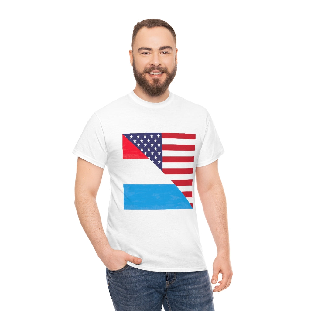 Luxembourg American Flag Unisex Tee Shirt | Luxembourger Tshirt