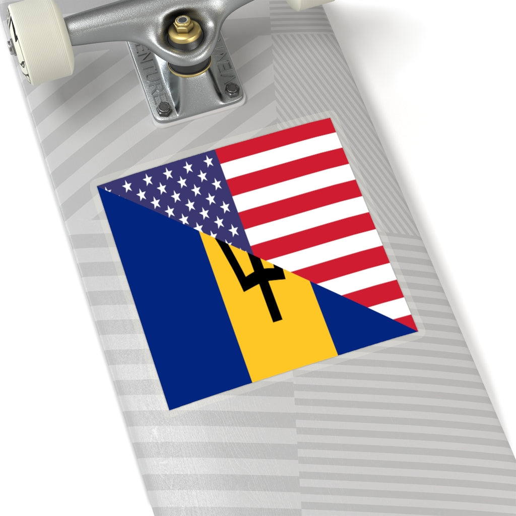 Bajan American Flag Sticker | Barbados USA Stickers