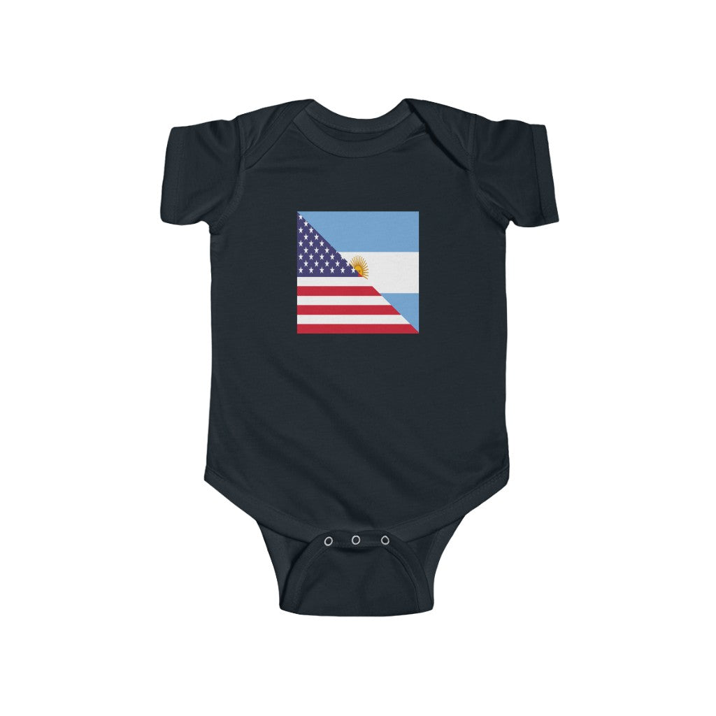 Argentinian American Flag Baby Bodysuit | Argentina USA Newborn Boy Girl