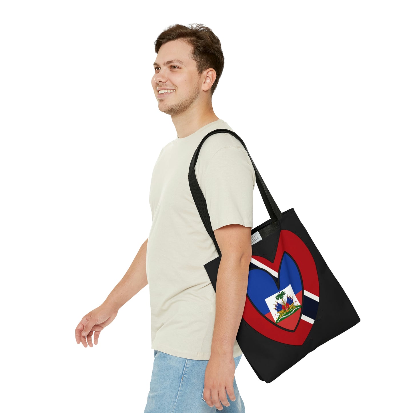 Haitian Trini Flag Heart Haiti Trinidad Tobago Tote Bag | Shoulder Bag