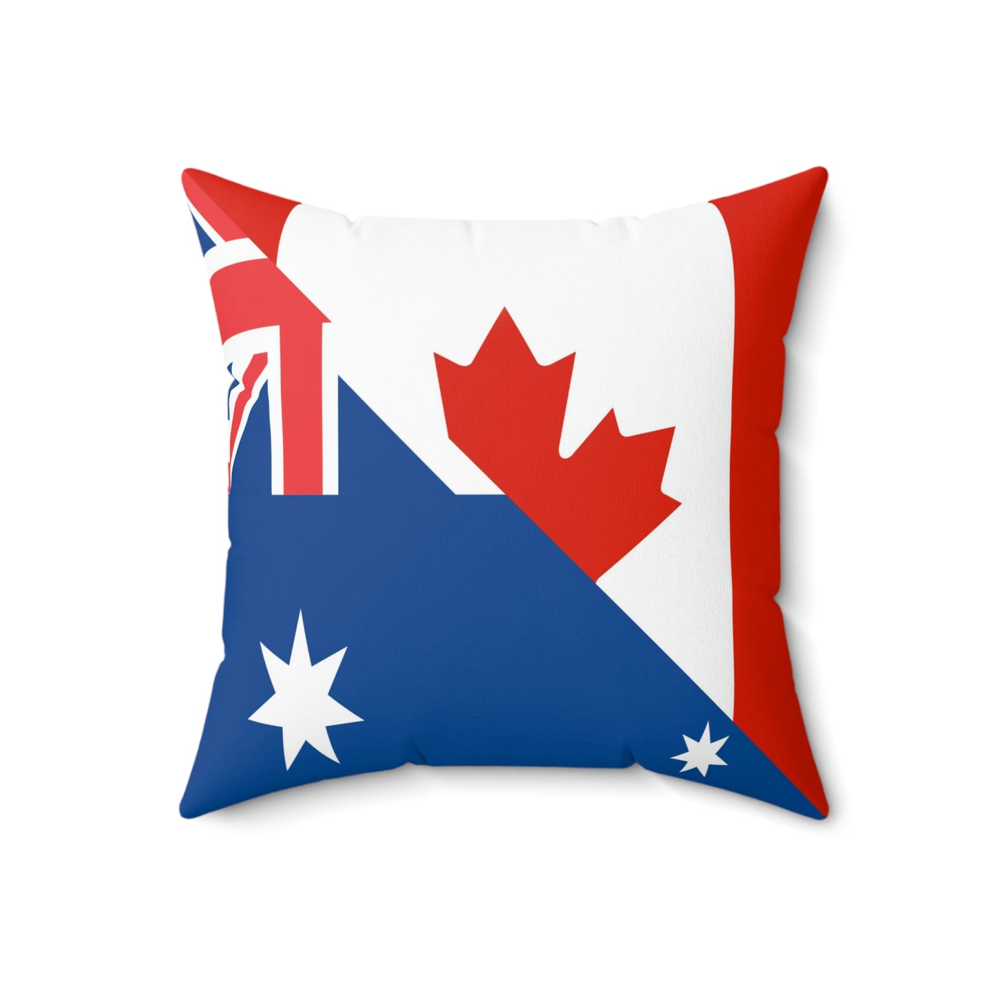 Australian Canadian Flag Half Australia Canada Spun Polyester Square Pillow