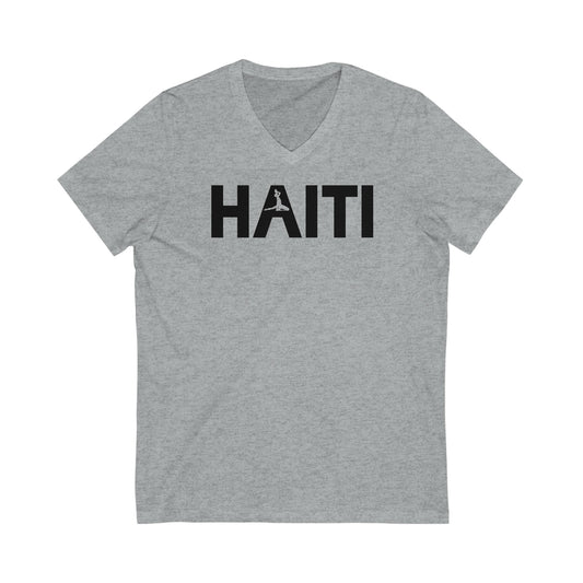 Haiti Neg Marron Black | New Mawon Haitan Text V-Neck T-Shirt | Unisex Vee Shirt