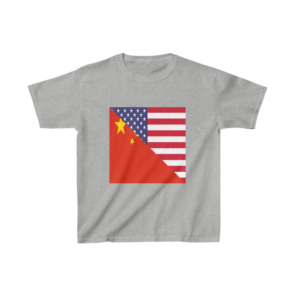 Kids Chinese American Flag China USA T-Shirt | Unisex Tee Shirt