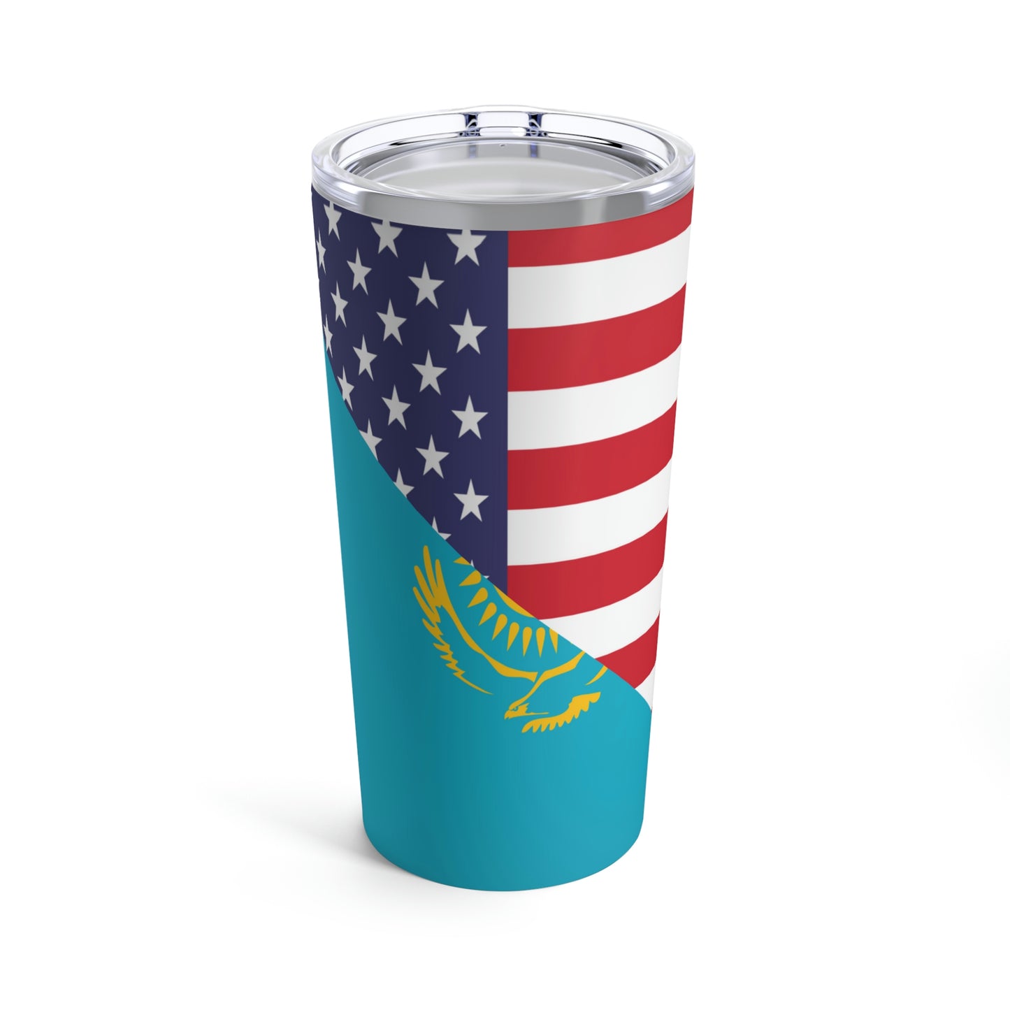 Kazakhstan American Flag USA Tumbler 20oz