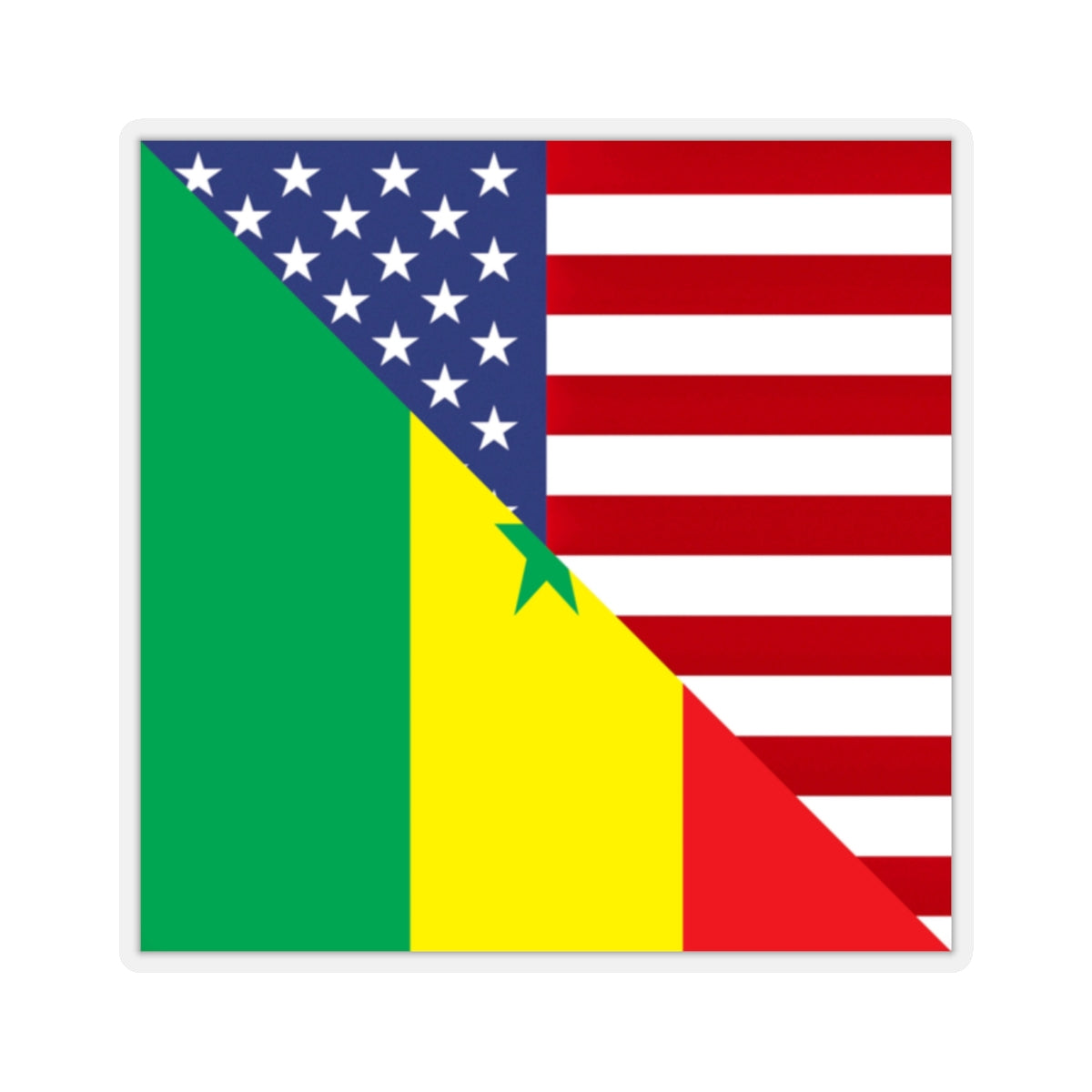 Senegal USA Flag Sticker | Senegalese American Stickers