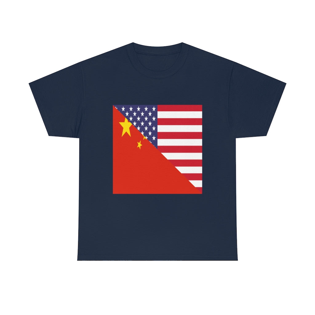 Chinese American Flag Tee Shirt | China USA Tshirt