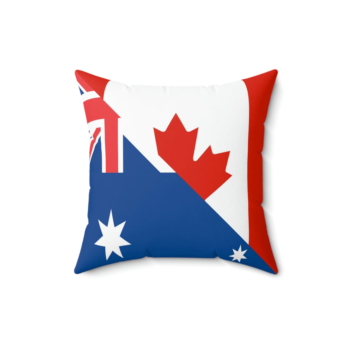 Australian Canadian Flag Half Australia Canada Spun Polyester Square Pillow