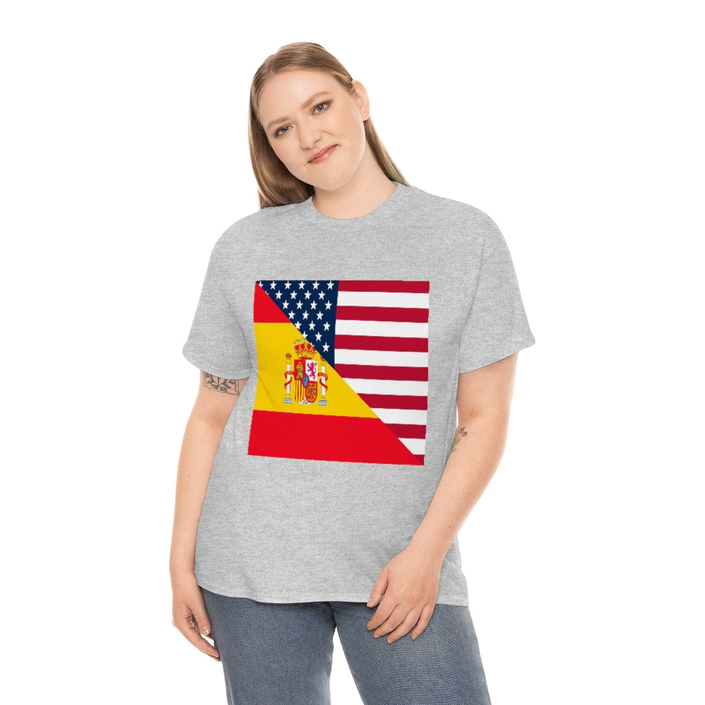 Spain American Flag Tee Shirt | Unisex Spanish USA Tshirt