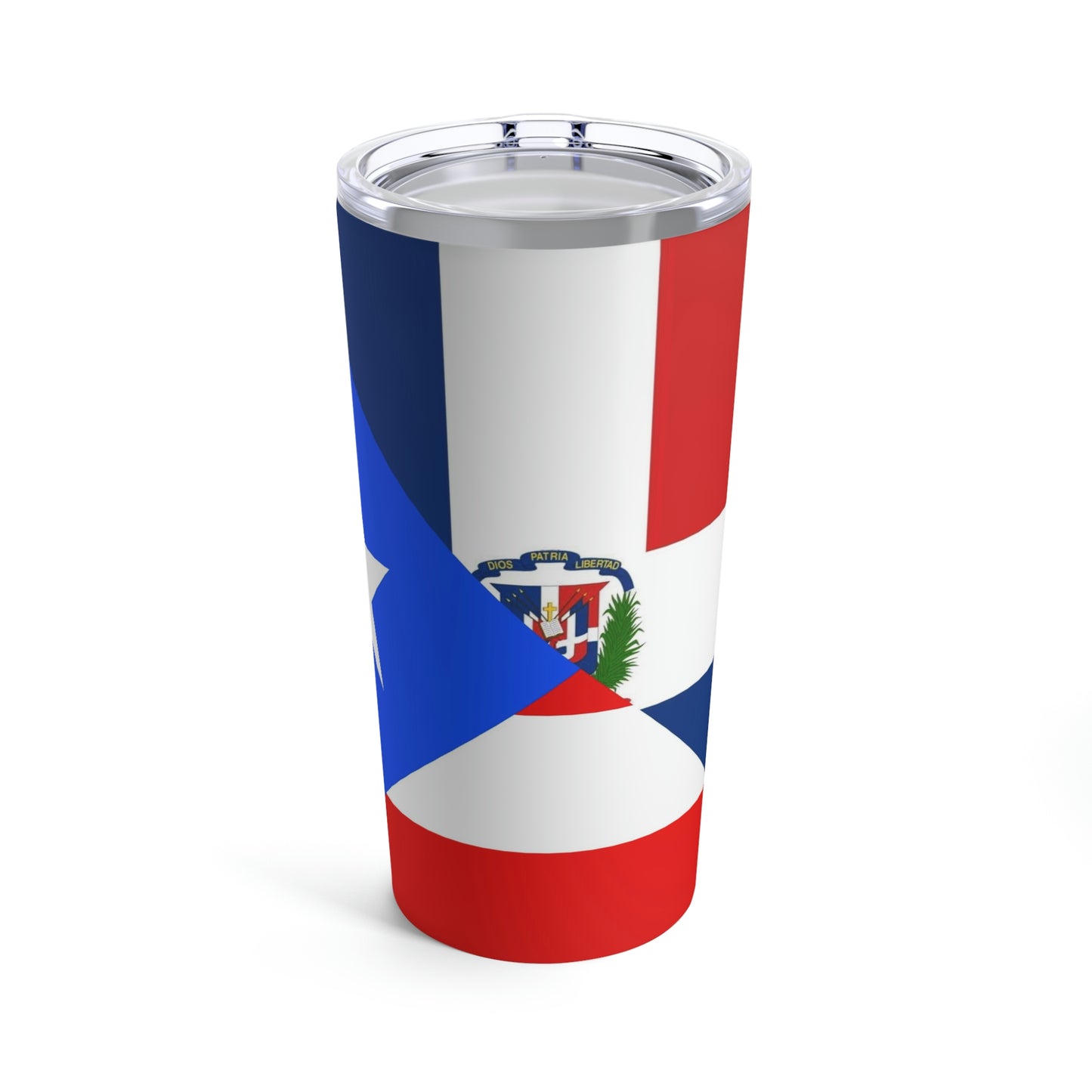 Puerto Rican Dominican Republic Flag Half PR DR Tumbler 20oz