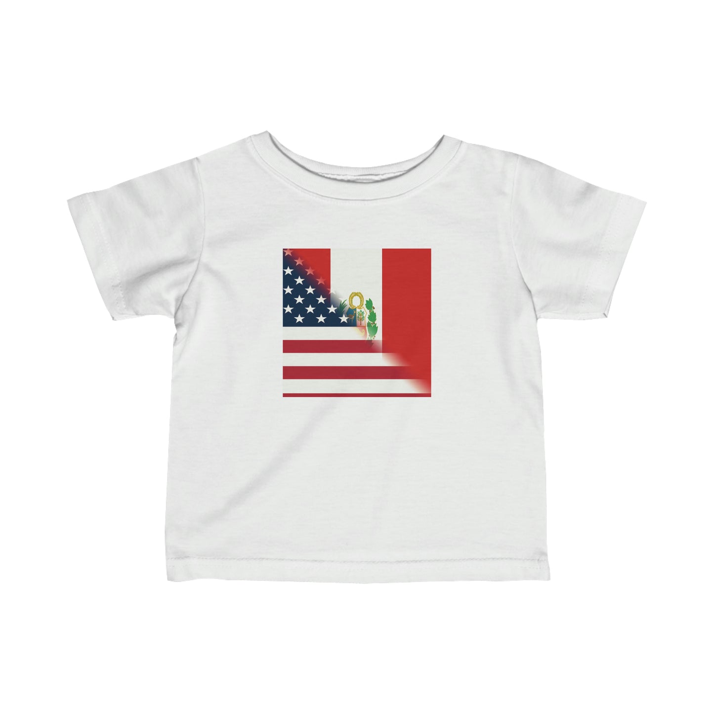 Infant Peru America Flag | Peruvian American Flag Toddler Tee Shirt