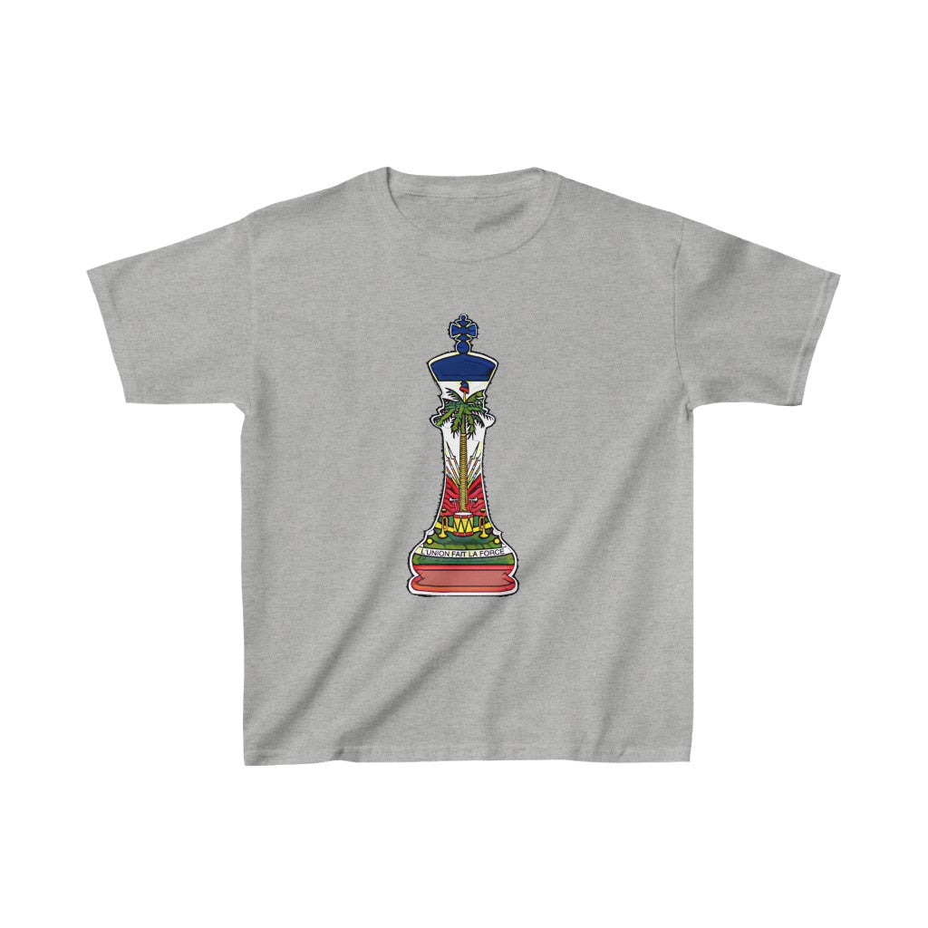 Kids Haitian King Chess Piece | Kingdom Haiti Flag Royalty T-Shirt | Unisex Tee Shirt