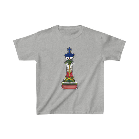 Kids Haitian King Chess Piece | Kingdom Haiti Flag Royalty T-Shirt | Unisex Tee Shirt