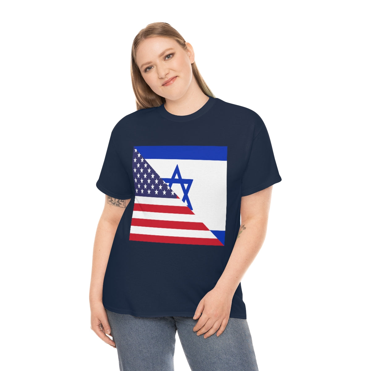 Israel American Flag Half Israeli USA T-Shirt | Unisex Tee Shirt