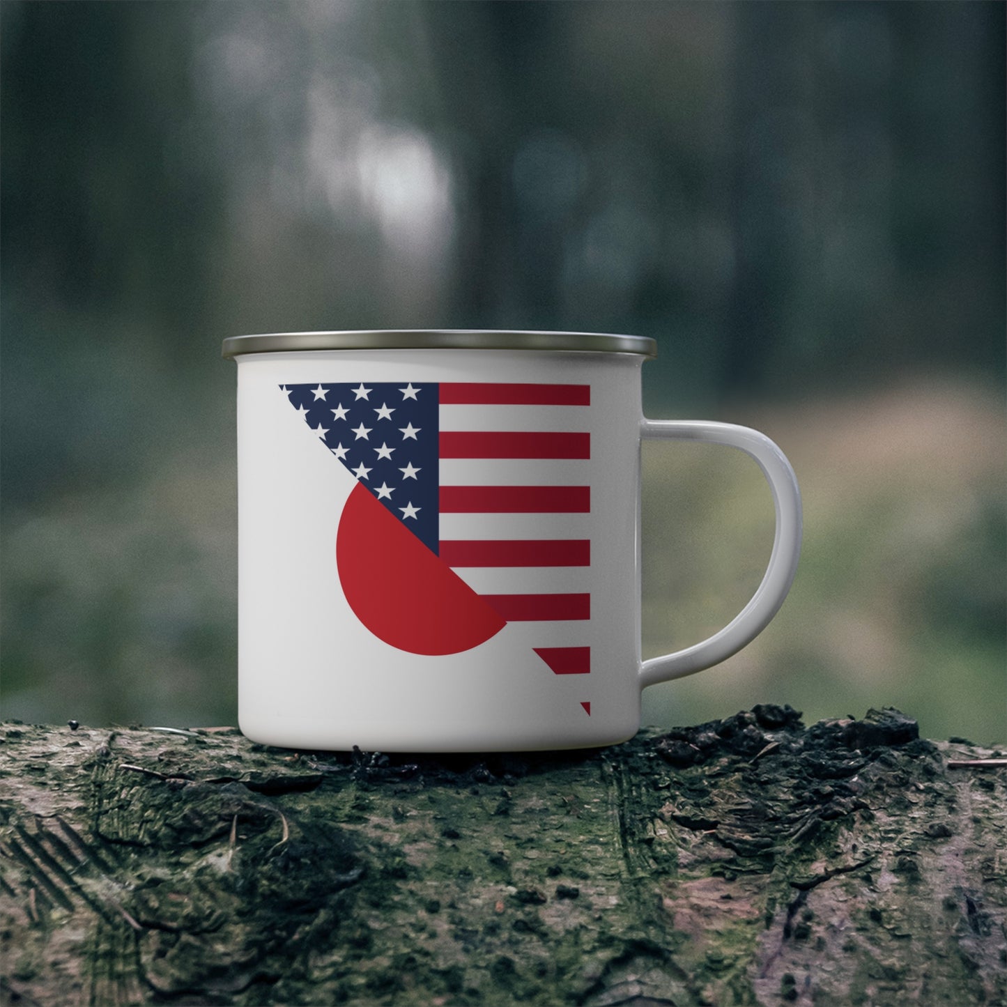 Japan America Flag |Half Japanese USA Flag 12oz Enamel Mug