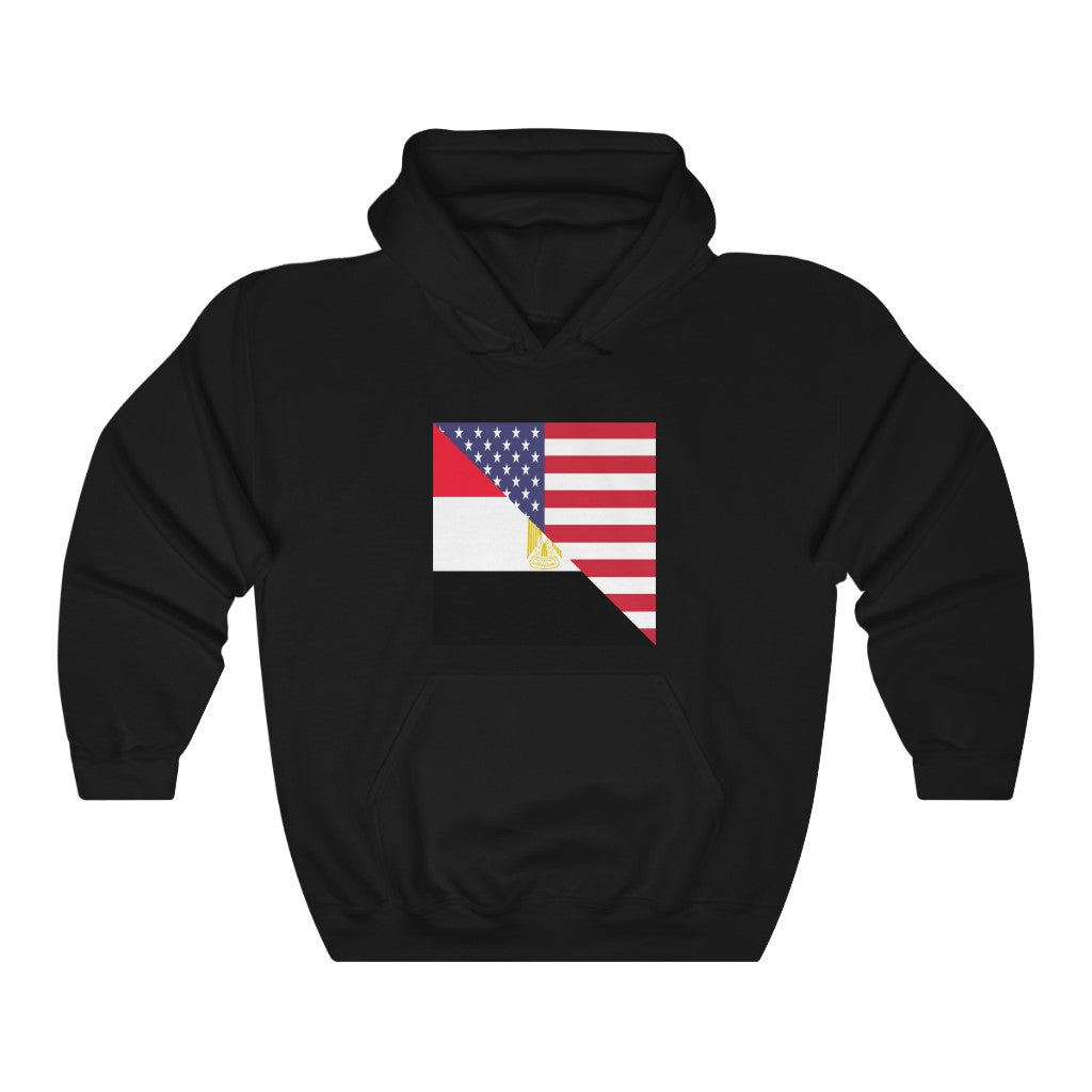 Egyptian American Flag Hoodie  | Unisex Half Egypt USA Pullover