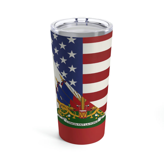 Haiti America Flag | Half Haitian American Flag Ayiti Tumbler 20oz