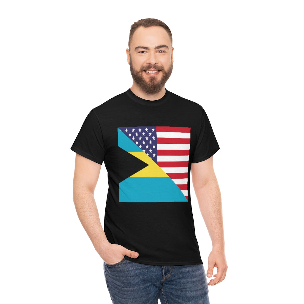 Bahamian American Flag Tee Shirt | Bahamas USA Tshirt