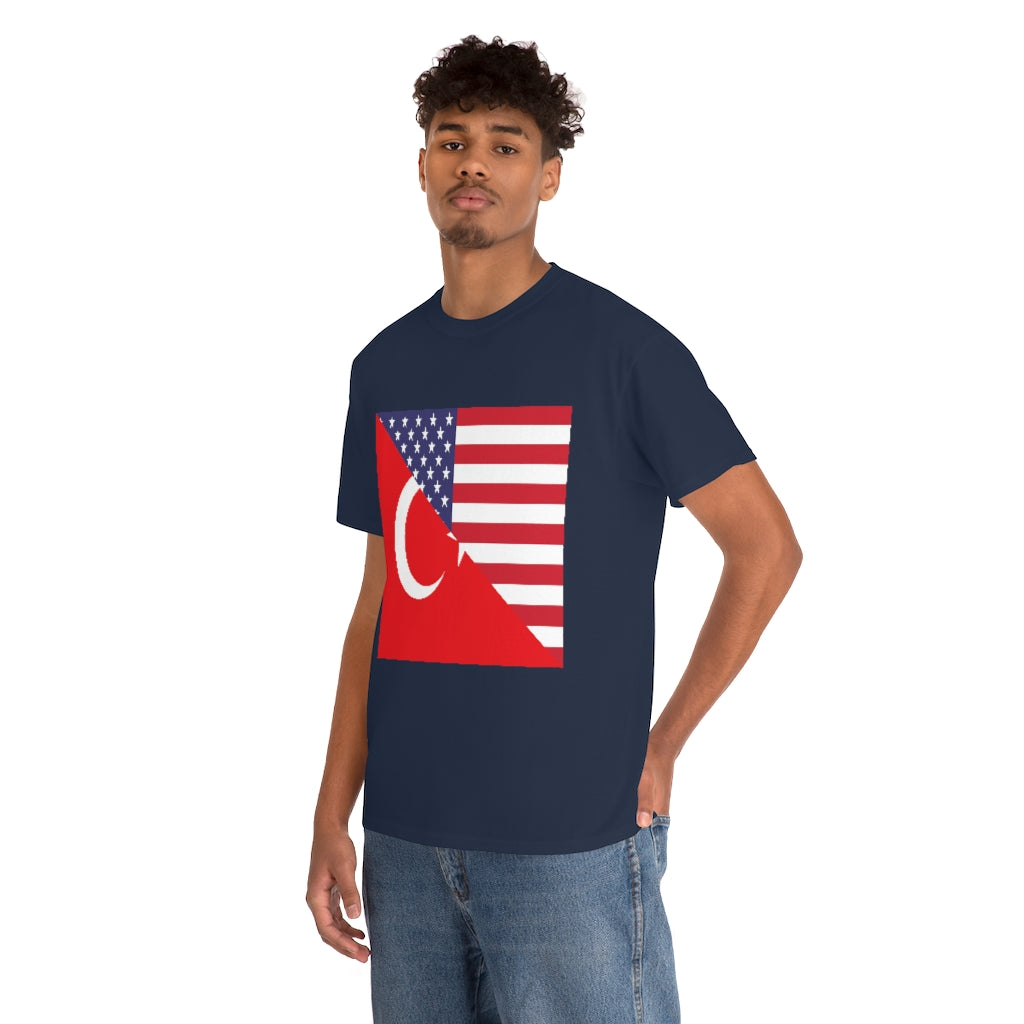 Turks American Flag Tee Shirt | Unisex Turkey USA Tshirt