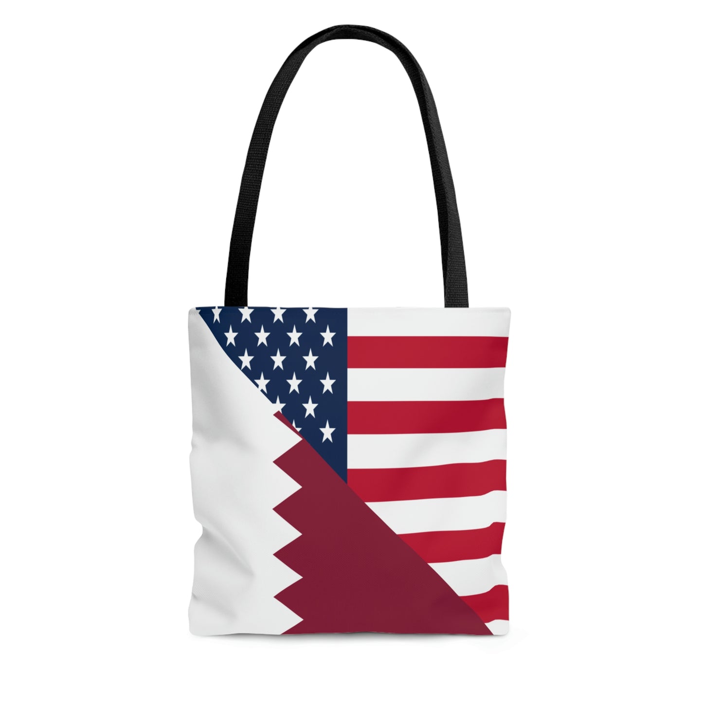 Qatar American Flag Half Qatari USA Tote Bag | Shoulder Bag