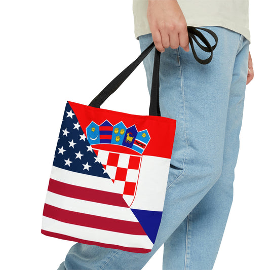 Croatian American Flag Croatia USA Tote Bag | Shoulder Bag