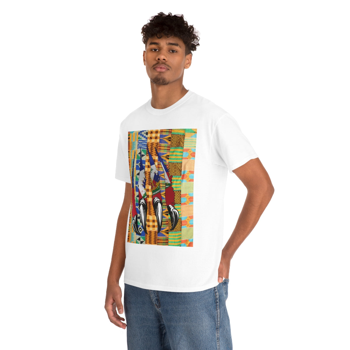 Haitian Panther Tee Shirt | Haiti Flag Kente T-Shirt