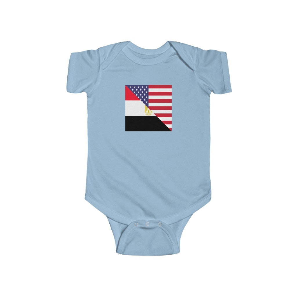 Egypt American Flag Baby Bodysuit | Egyptian USA Newborn Boy Girl