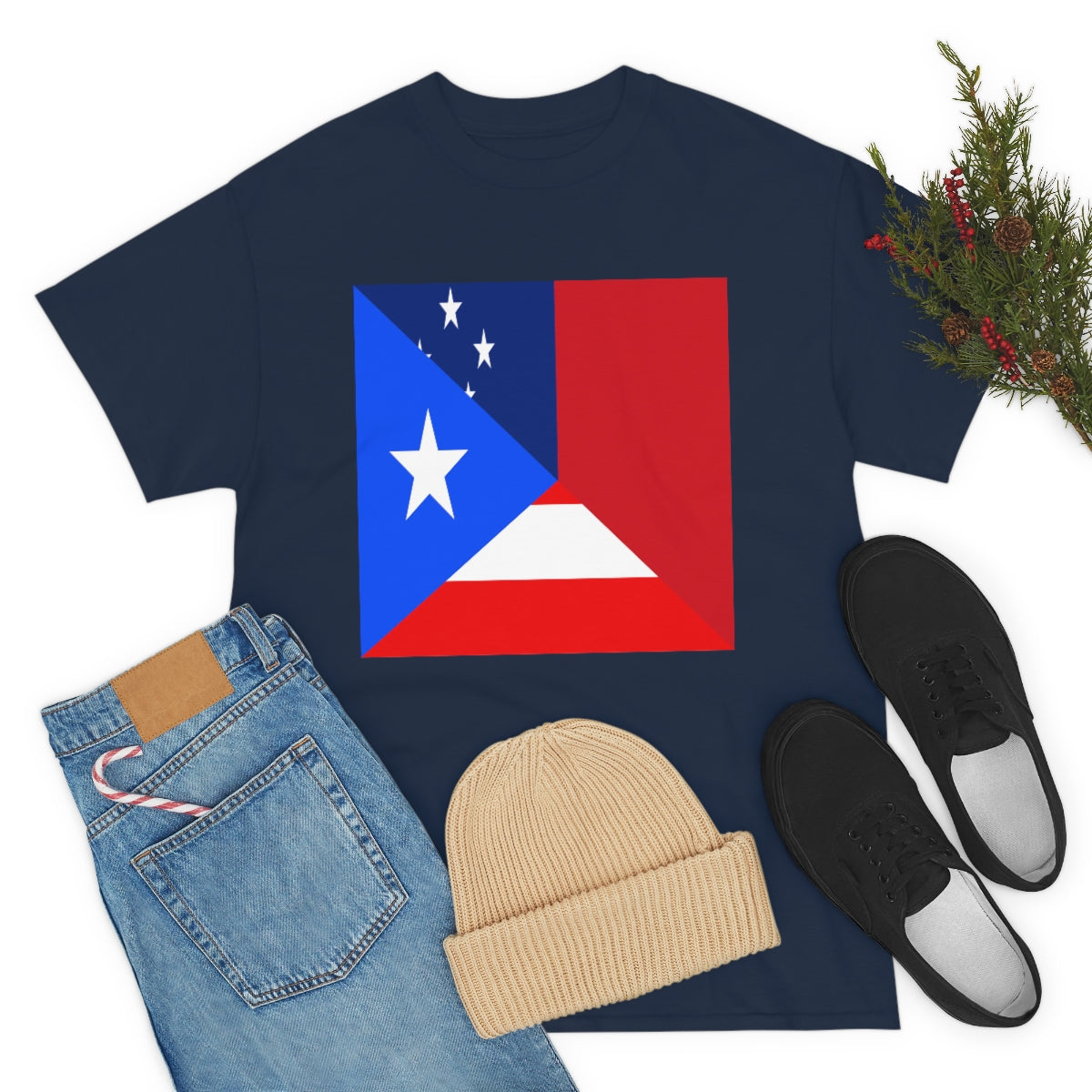 Puerto Rico Samoa Flag Half Puerto Rican Samoan T-Shirt | Unisex Tee Shirt