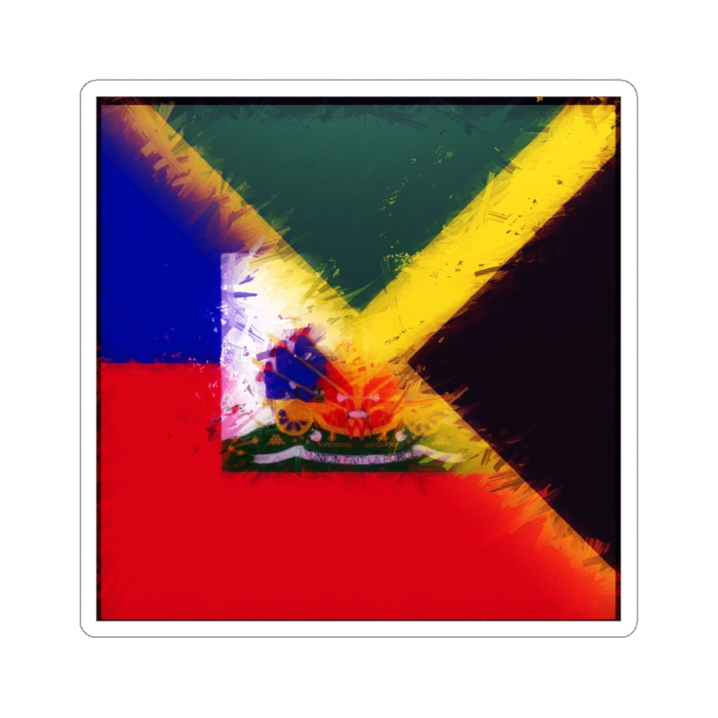 Haitian-Jamaican Flag Sticker