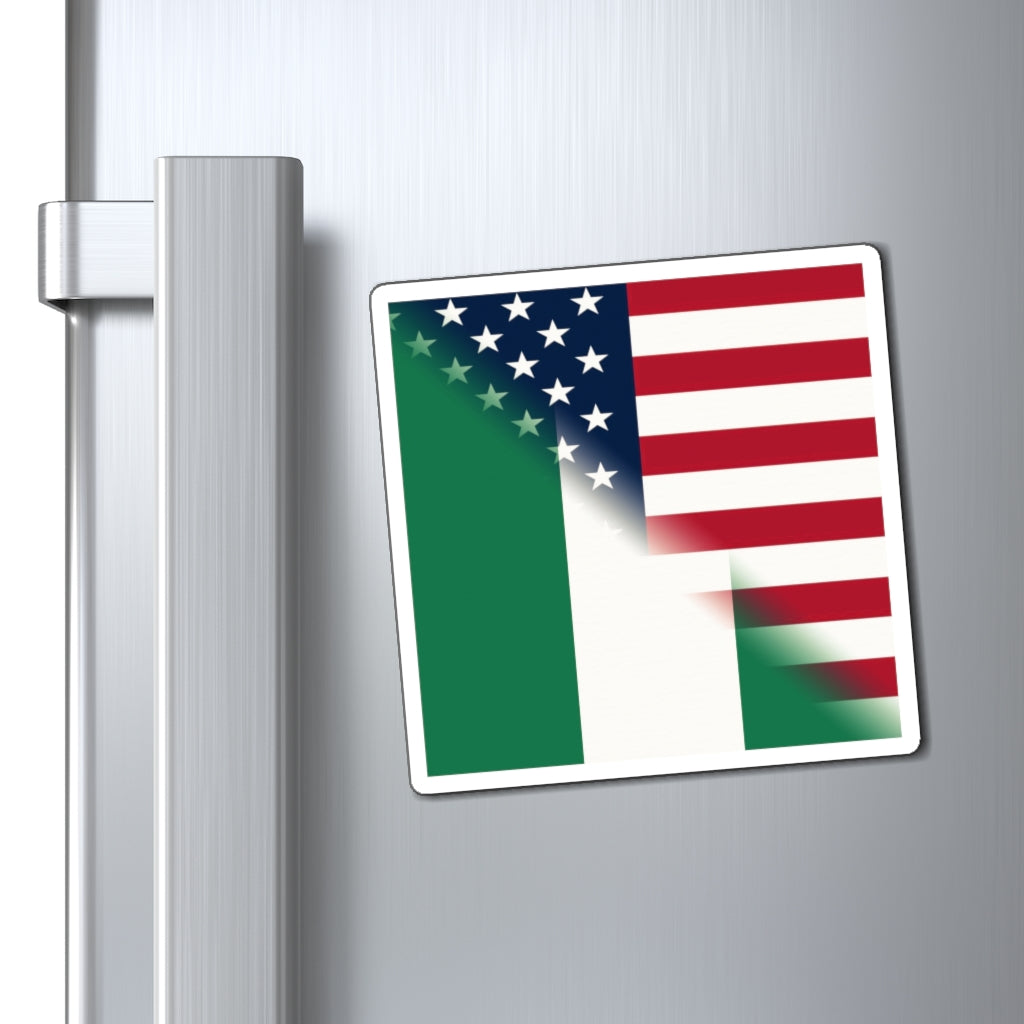 Nigeria America Flag | United States Half Nigerian Magnet