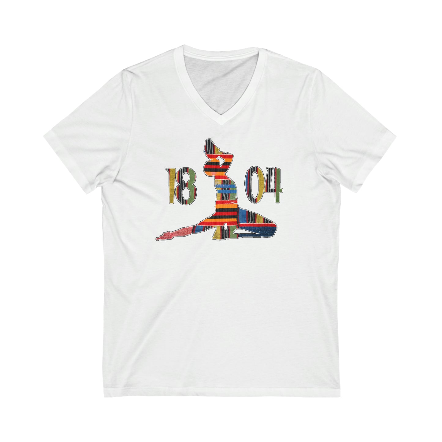 Kente Neg Marron 1804 Haiti | Haitian Neg Mawon V-Neck T-Shirt | Unisex Vee Shirt