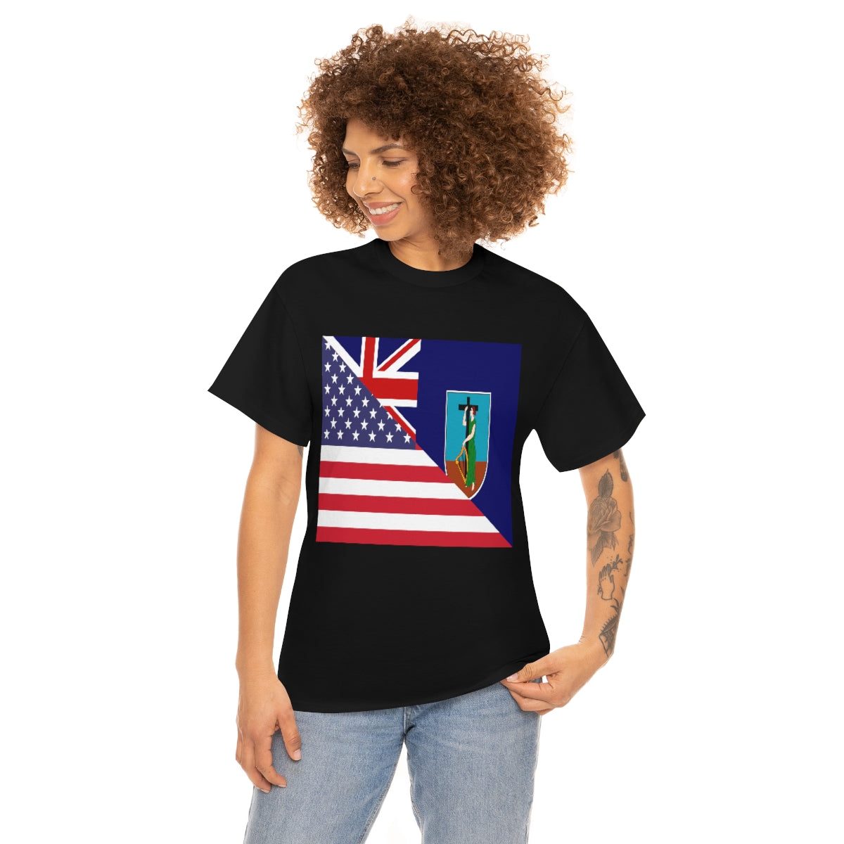 Montserrat American Flag Half Montserratian USA T-Shirt | Unisex Tee Shirt