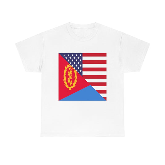 Eritrea American Flag Tee Shirt | Unisex Eritrean USA Tshirt