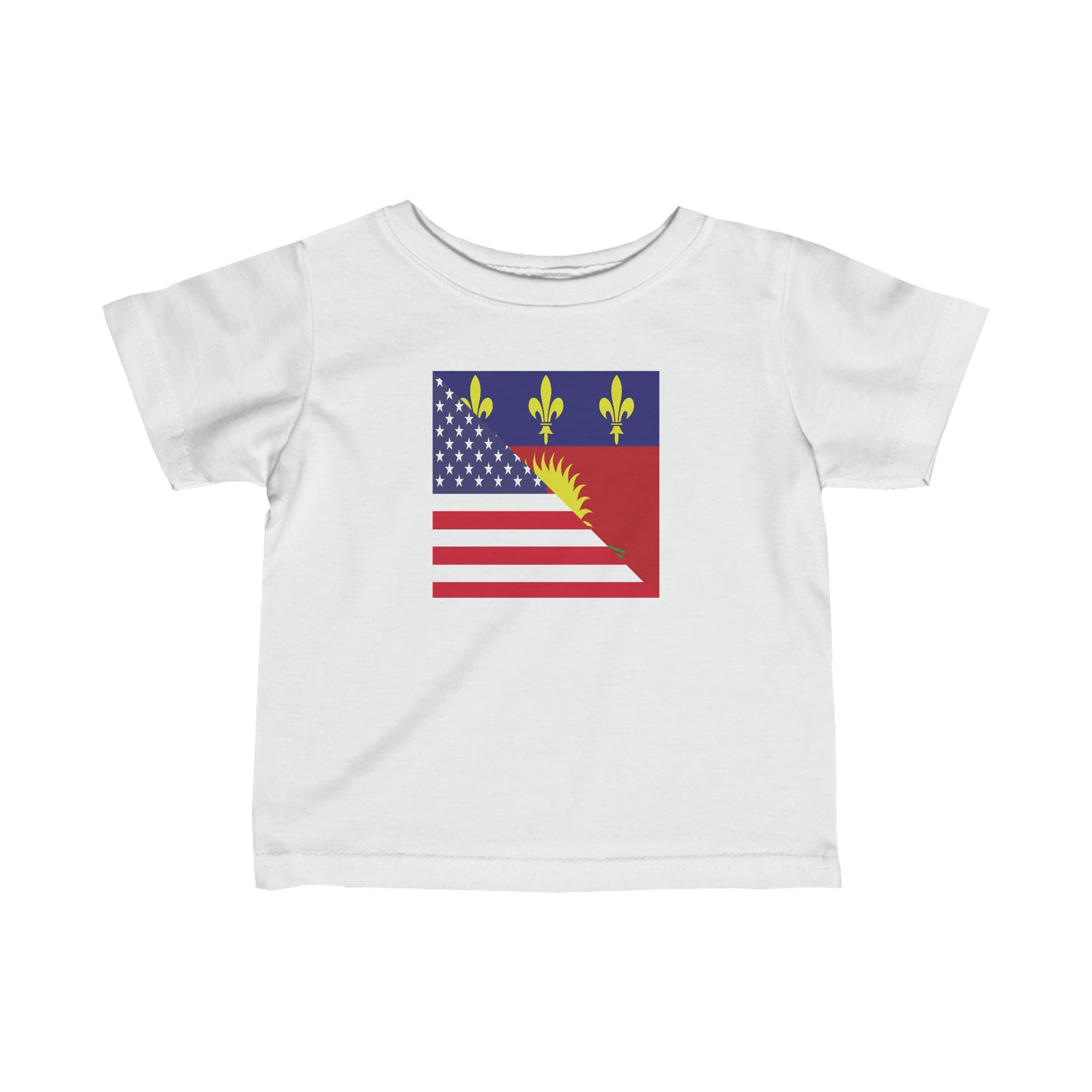 Infant Guadeloupe American Flag Half Guadeloupean USA Toddler Tee Shirt