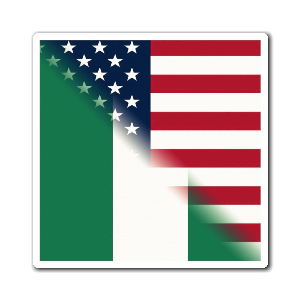 Nigeria America Flag | United States Half Nigerian Magnet