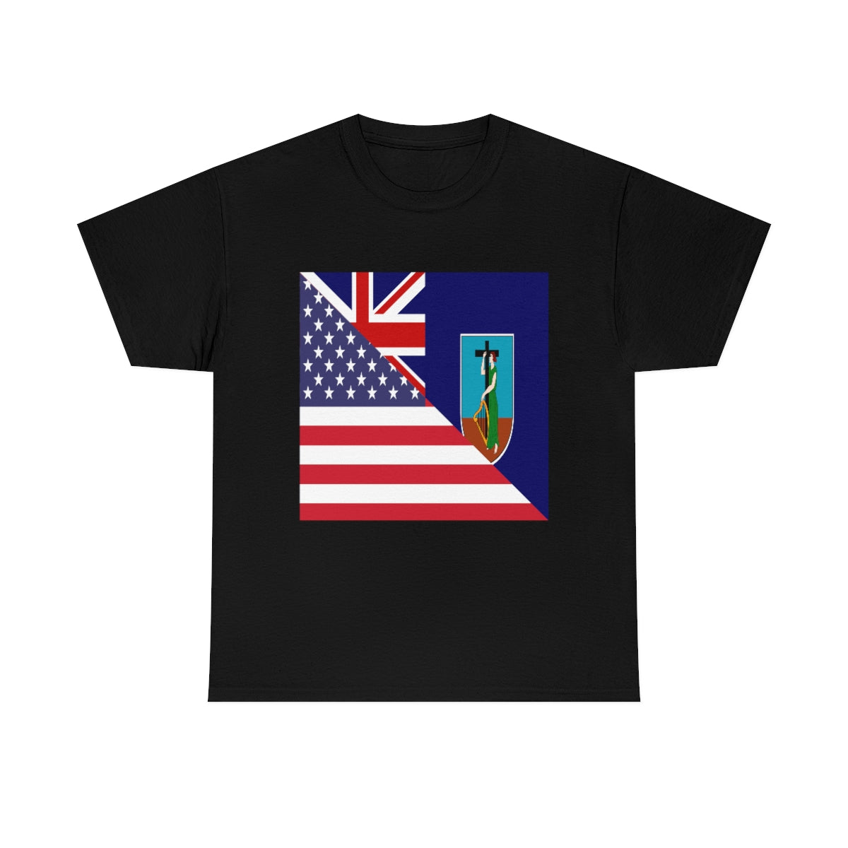 Montserrat American Flag Half Montserratian USA T-Shirt | Unisex Tee Shirt