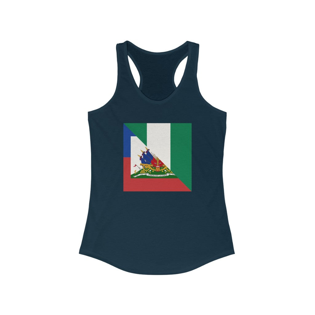 Women’s Nigerian Haitian Flag Racerback Tank Top | Naija Nigeria Haiti Shirt