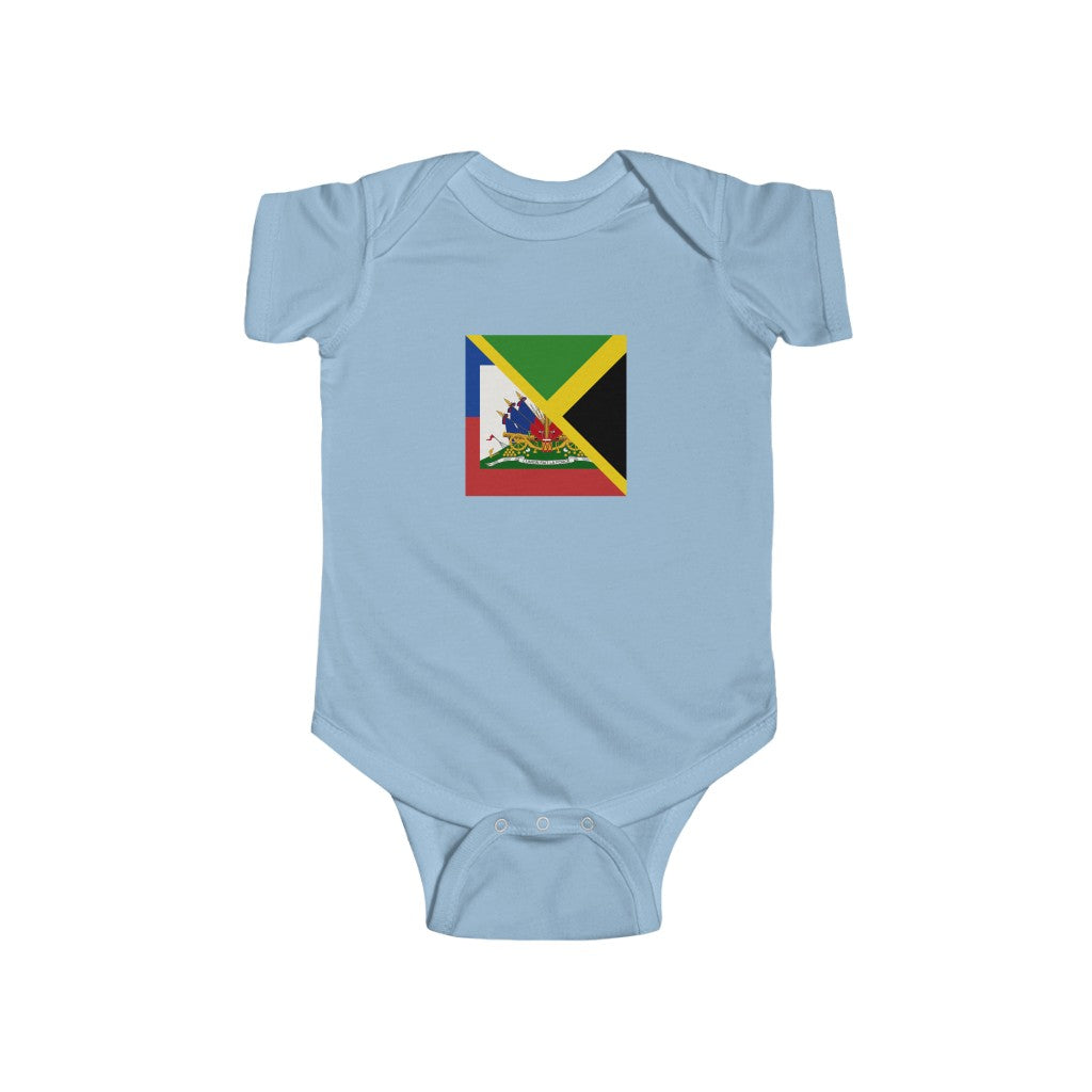 Haitian Jamaican Flag Baby Bodysuit | Haiti Jamaica Unisex Baby Boy Girl