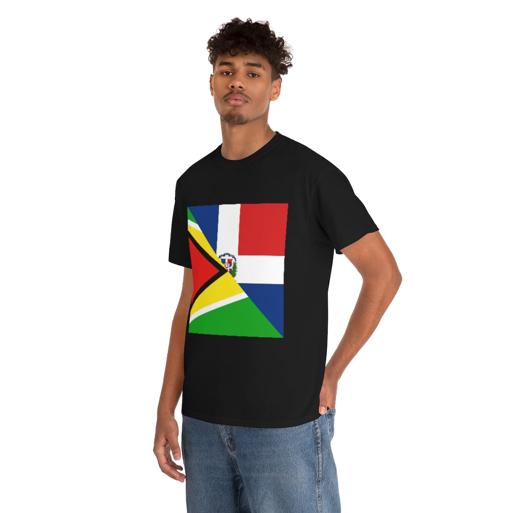 Guyanese Dominican Republic Flag Tee Shirt | Unisex Guyana DR T-shirt