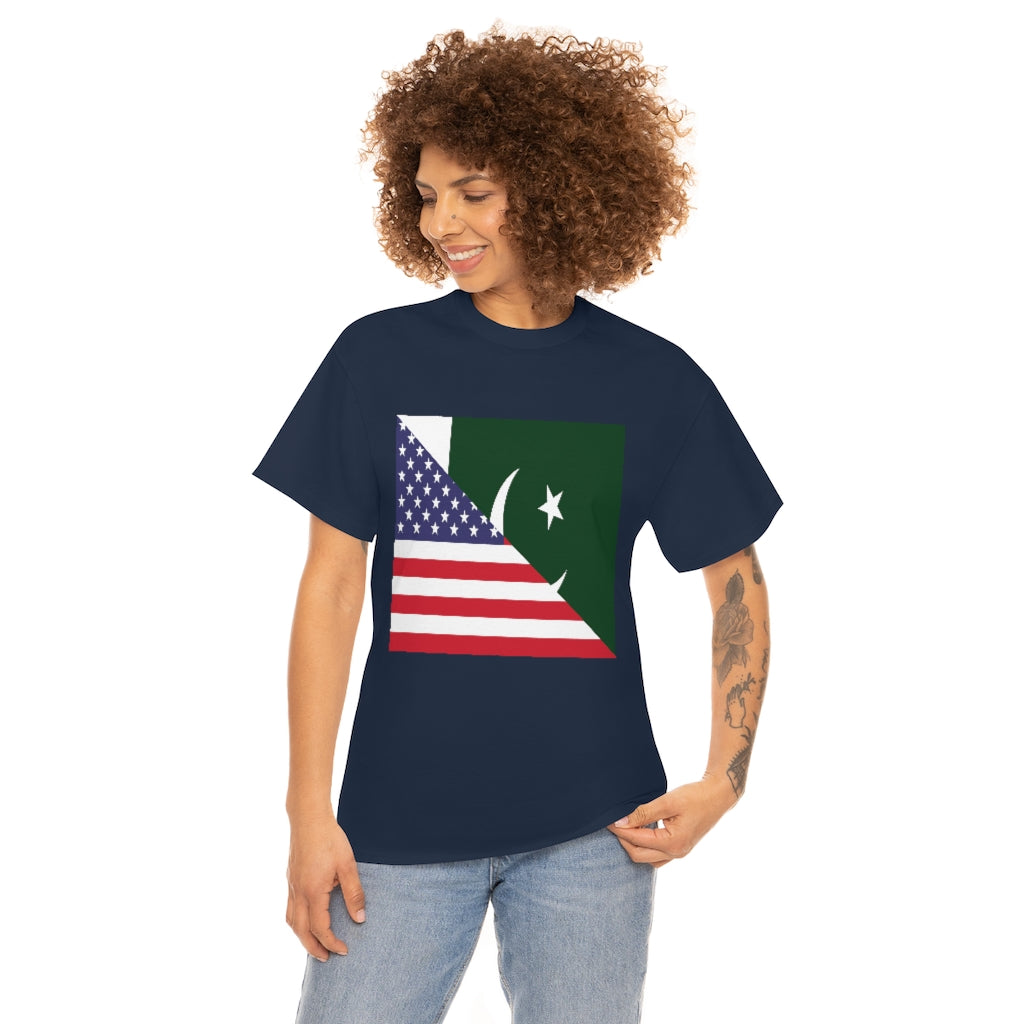 Pakistani American Flag Tee Shirt | Pakistan USA Tshirt