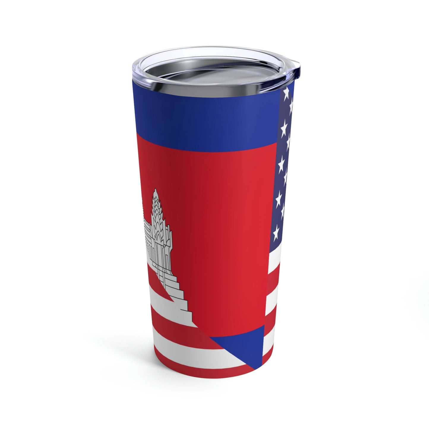 Cambodian American Flag Half Cambodia USA Tumbler 20oz Beverage Container