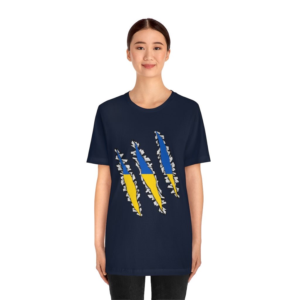 Slashed Ukrainian Flag Shirt | Ukraine Tee Men Women Clothing