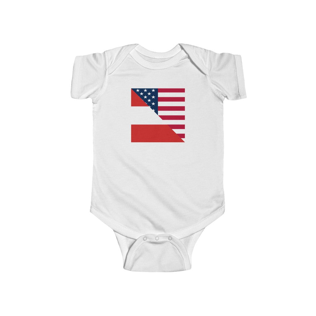 Austria American Flag Baby Bodysuit | Unisex Austrian USA