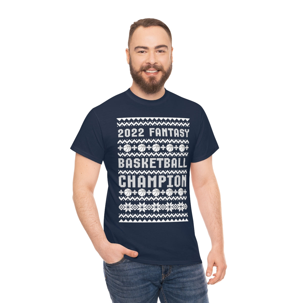 Fantasy Basketball Champion 2022 Ugly Christmas Tee Shirt | Unisex Champ T-Shirt