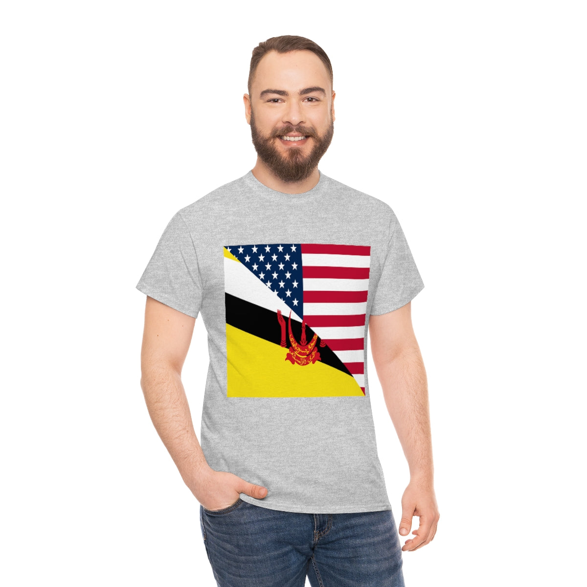 Brunei American Flag Half Bruneian USA T-Shirt | Unisex Tee Shirt