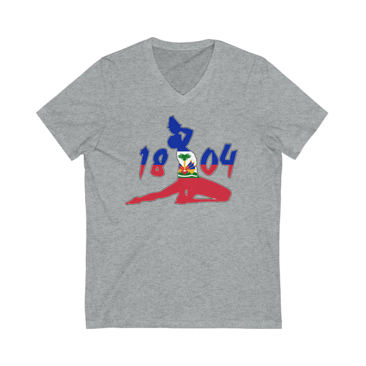 Neg Mawon 1804 Haitian Flag Black Maroon Haiti Independence V-Neck T-Shirt | Unisex Vee Shirt