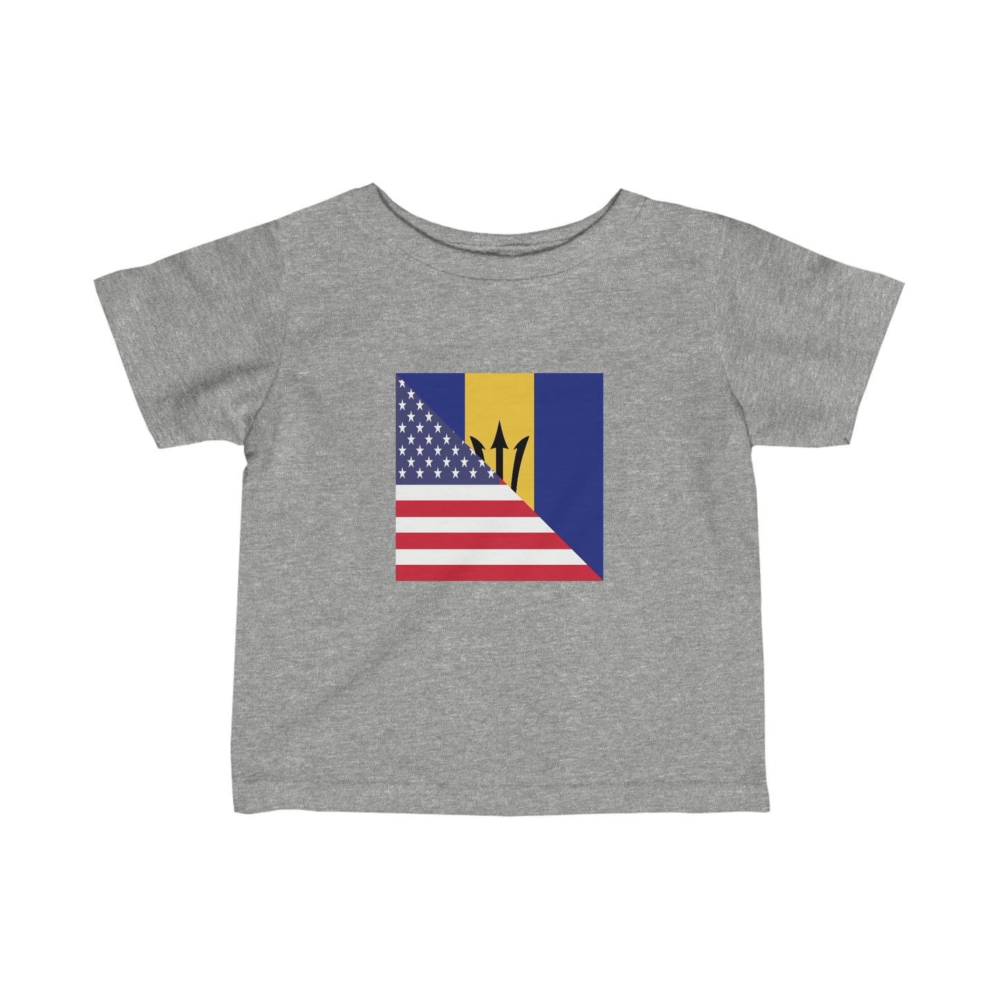 Infant Barbados American Flag Bajan Barbadian USA Toddler Tee Shirt