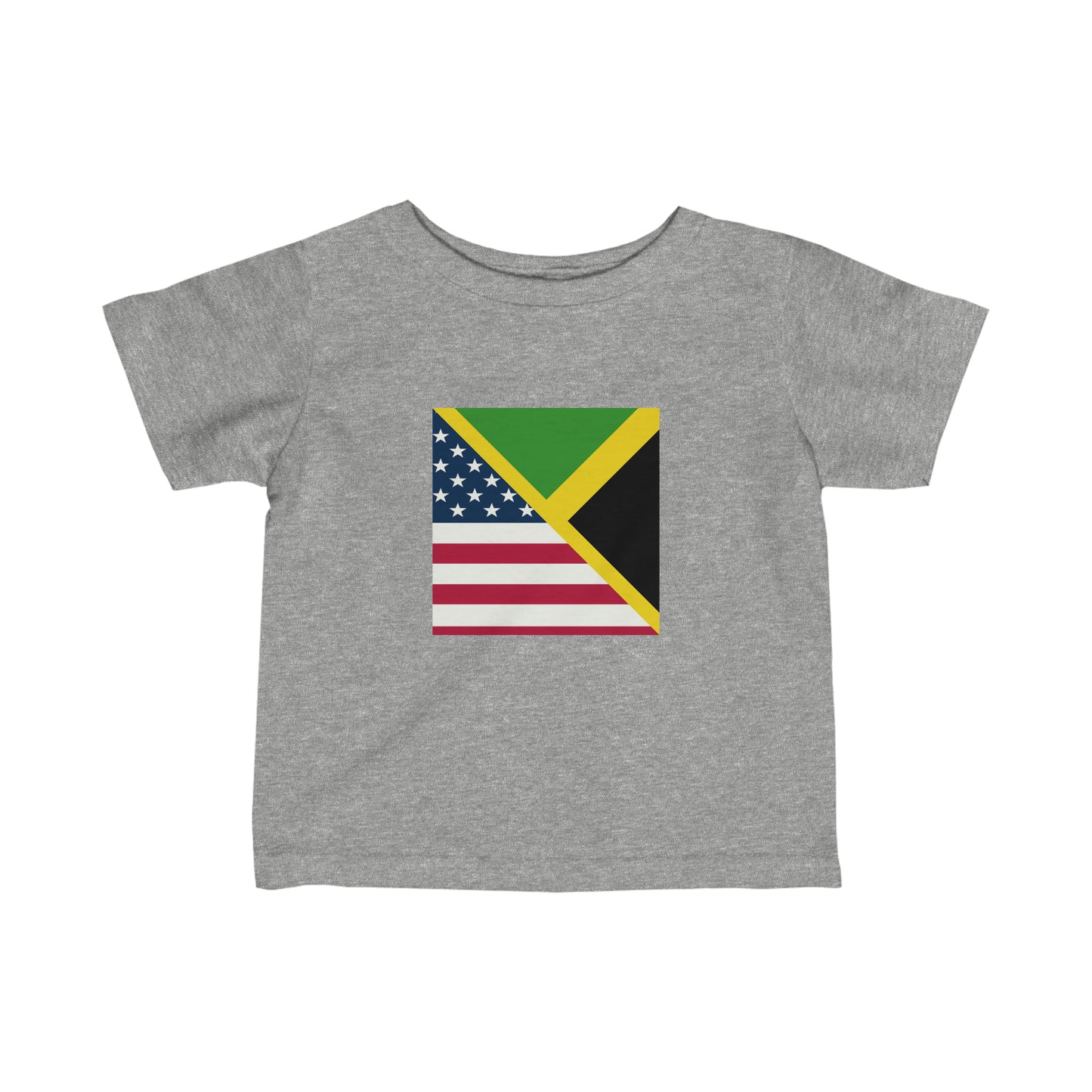 Infant Jamaican American Flag | Jamaica United States Toddler Tee Shirt